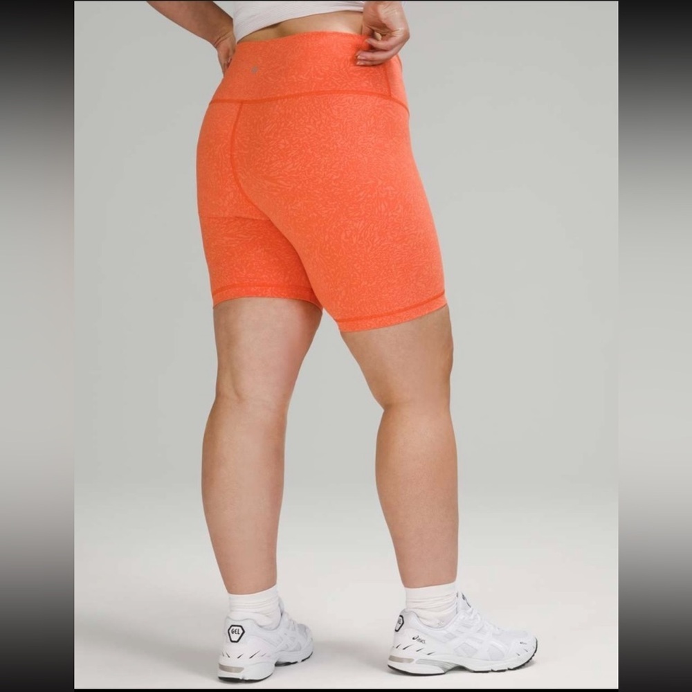 Lululemon Wunder Train High Rise Short 8" in Crunch Warm Coral